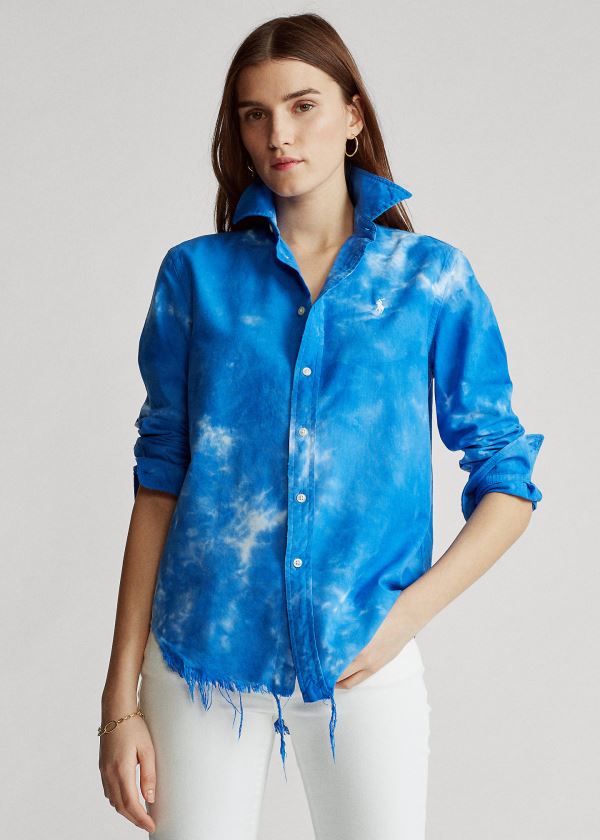 Polo Ralph Lauren Tie-Dye Oxford Skjorte Dame Danmark (CDENR6720)